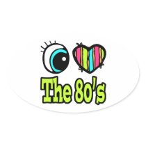 Bright Eye Heart I Love the 80s Stickers