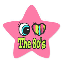 Bright Eye Heart I Love the 80s Star Stickers
