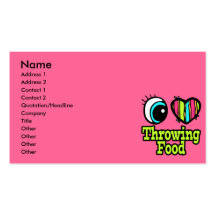 Bright Eye Heart I Love Throwing Food Business Cards