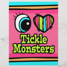 Bright Eye Heart I Love Tickle Monsters Flyer Design