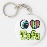 Bright Eye Heart I Love Tofu Key Chains