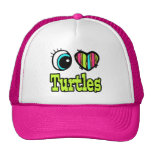 Bright Eye Heart I Love Turtles Trucker Hats