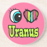 Bright Eye Heart I Love Uranus Beverage Coaster