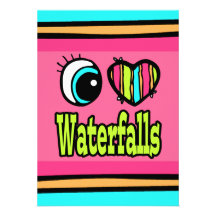 Bright Eye Heart I Love Waterfalls Personalised Announcement