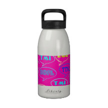 Bright Girly Text Message Design Water Bottles