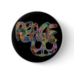 Bright Graffiti Design Peace Button