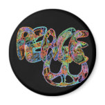 Bright Graffiti Design Peace magnets