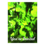 Bright Green Abstract. Personalized Invite