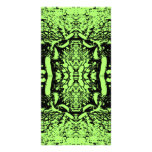 Bright Green and Black Abstract Design. Photo Greeting Card