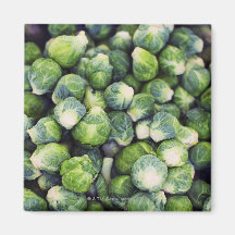 Bright Green Fresh Brussels Sprouts Fridge Magnets