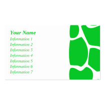 Bright Green Giraffe Print Pattern. Business Card Templates