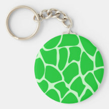 Bright Green Giraffe Print Pattern. Key Chains