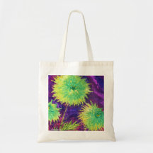 Bright Green Mums Canvas Bag