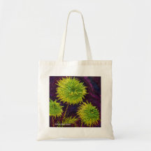 Bright Green Mums Canvas Tote Bag