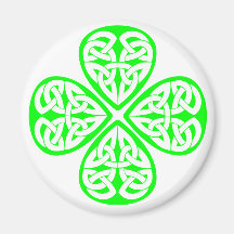 bright green shamrock celtic knot fridge magnet