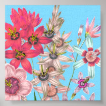 Bright Happy Colourful Floral Art Print