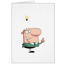 Bright Idea Business Man Greeting Cards