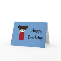 Bright Kokeshi Card