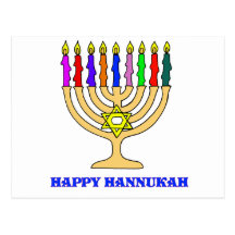 Bright Menorah Post Card