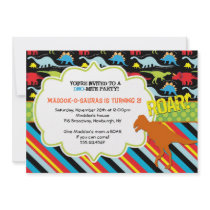 Bright Modern Dinosaur Birthday Party Invitation