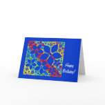 Bright Multi-Color Flowers, Birthday Card template