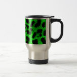 BRIGHT NEON GREEN LIME BLACK ANIMAL PRINT PATTERN MUG