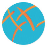 Bright Orange and Blue Watercolor Abstract Sticker
