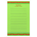 Bright orange and lime green stationery paper