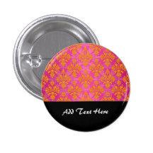 Bright Orange and Pink Floral Damask