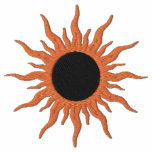 Bright Orange & Black Sun Fantasy Design embroidered shirts