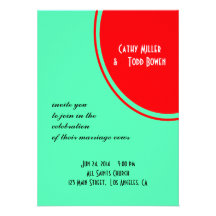 Bright Orange Green Modern Wedding Personalized Announcement