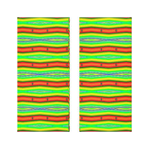 Bright Orange Lime Green stripes Gallery Wrapped Canvas