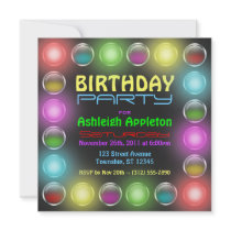 Bright Party Lights Birthday Invitations