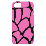 Bright Pink and Black Giraffe Print Pattern.