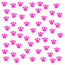 Bright Pink and White Paw Print Pattern. Photo Cut Out