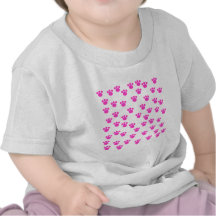 Bright Pink and White Paw Print Pattern. T Shirt