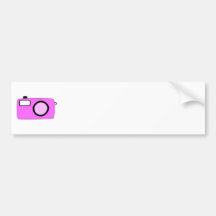 Bright Pink Camera. On White. Bumper Stickers