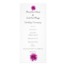 Bright Pink Dahlia wedding program Personalised Announcements