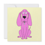Bright Pink Dog. Hound Cartoon. Cute. Custom invitations
