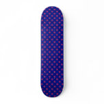 bright pink dots on blue skateboards