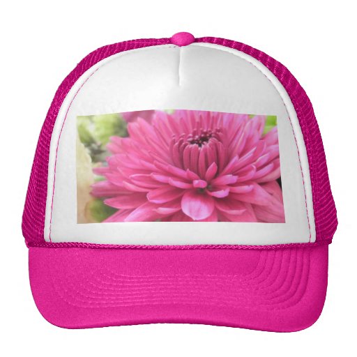 Bright Pink Flower Magenta Mum Photo Print Trucker Hat