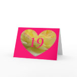 Bright Pink Heart 19th Age Birthday Card