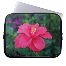 Bright Pink Hibiscus Photo Laptop Computer Sleeves