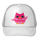 Bright Pink Owl Mesh Hat