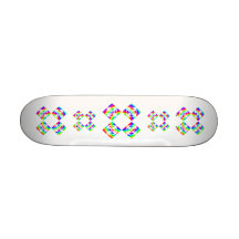 Bright Rainbow Colour Flowers. On White. Skate Decks