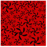 Bright Red and Black Floral Pattern. Acrylic Cut Outs