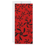 Bright Red and Black Floral Pattern. Personalized Rack Card