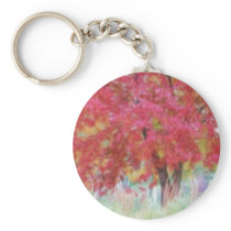 Bright Red Autumn Maple Leaves In The Meadow