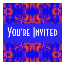 bright red blue personalised invitations