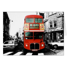 Bright Red Double-decker Bus Greeting Cards